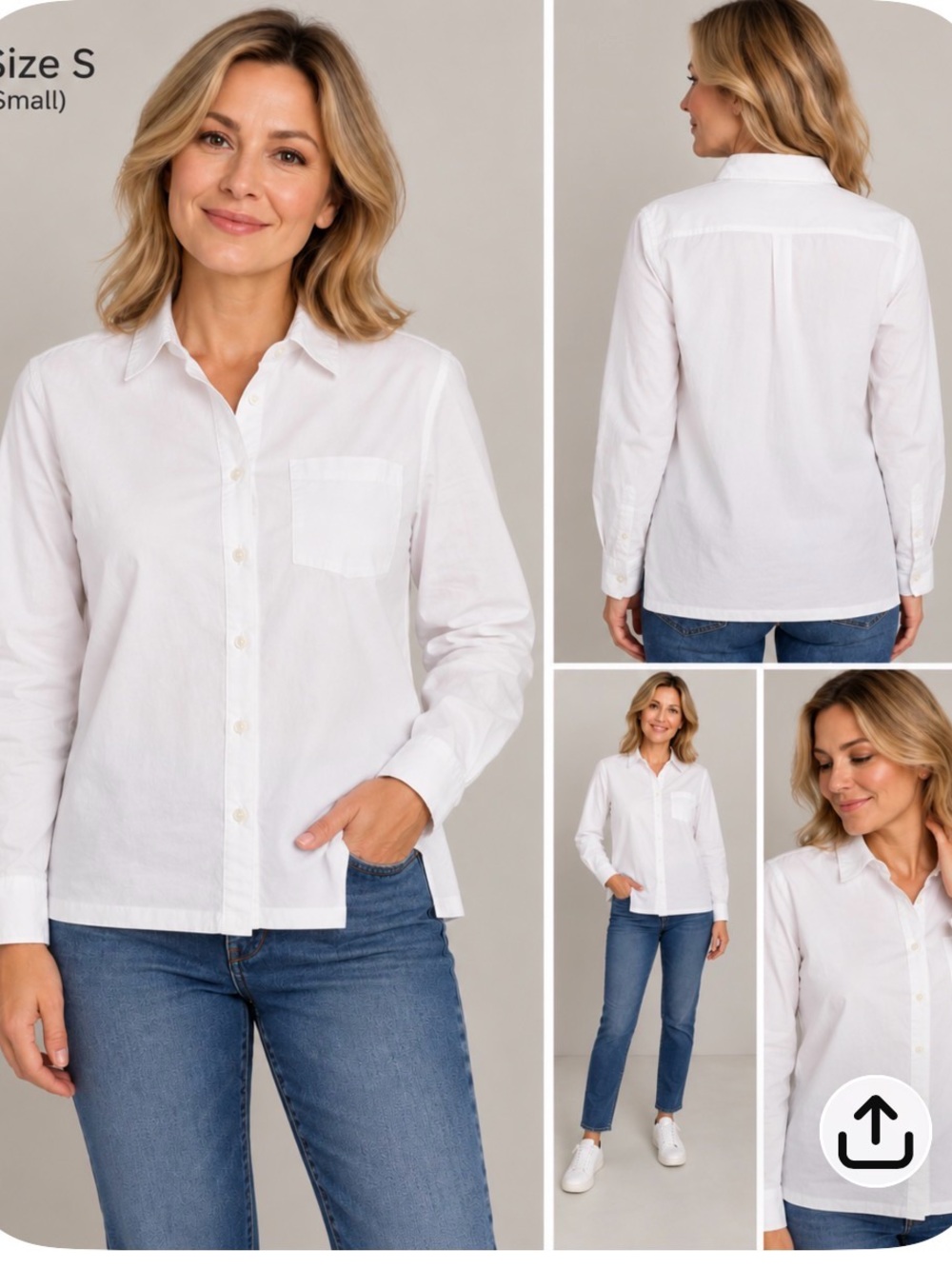 Dockers Women's White Button-Down Shirt - Classic Chest Pocket